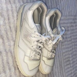 New Balance White Low-Top Leather Sneakers